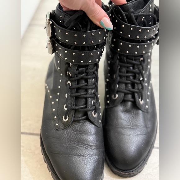 Rebecca Minkoff - Black Studded Leather Ankle Boots - size 8.5 - Picture 8 of 11